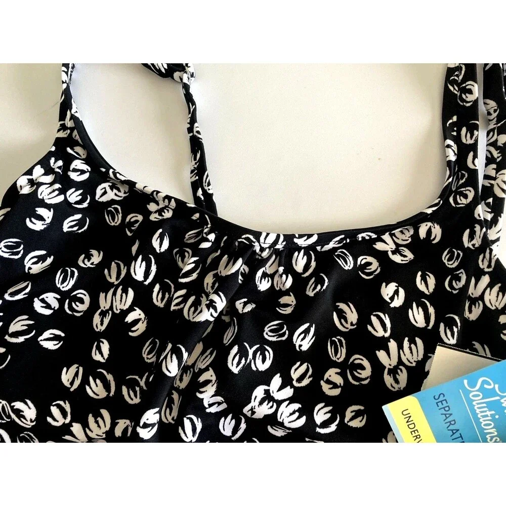 Swim Solutions & Separates Women’s Size 10 Swim Suit Top NWT New W/tags Black - Picture 7 of 16